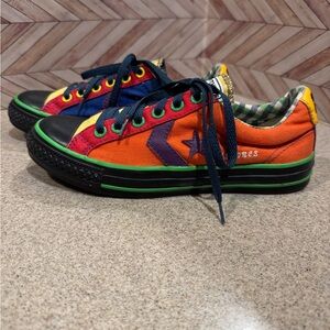 Ladies size 8 low too Ms.Jones multi color.  Blue laces